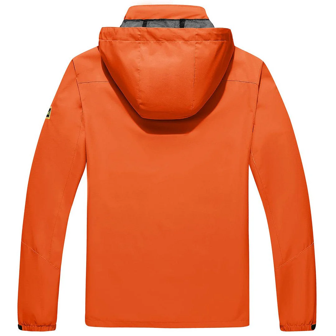 Men's Lightweight Waterproof Windproof Outdoor Hiking Jacket with Zipped Pockets