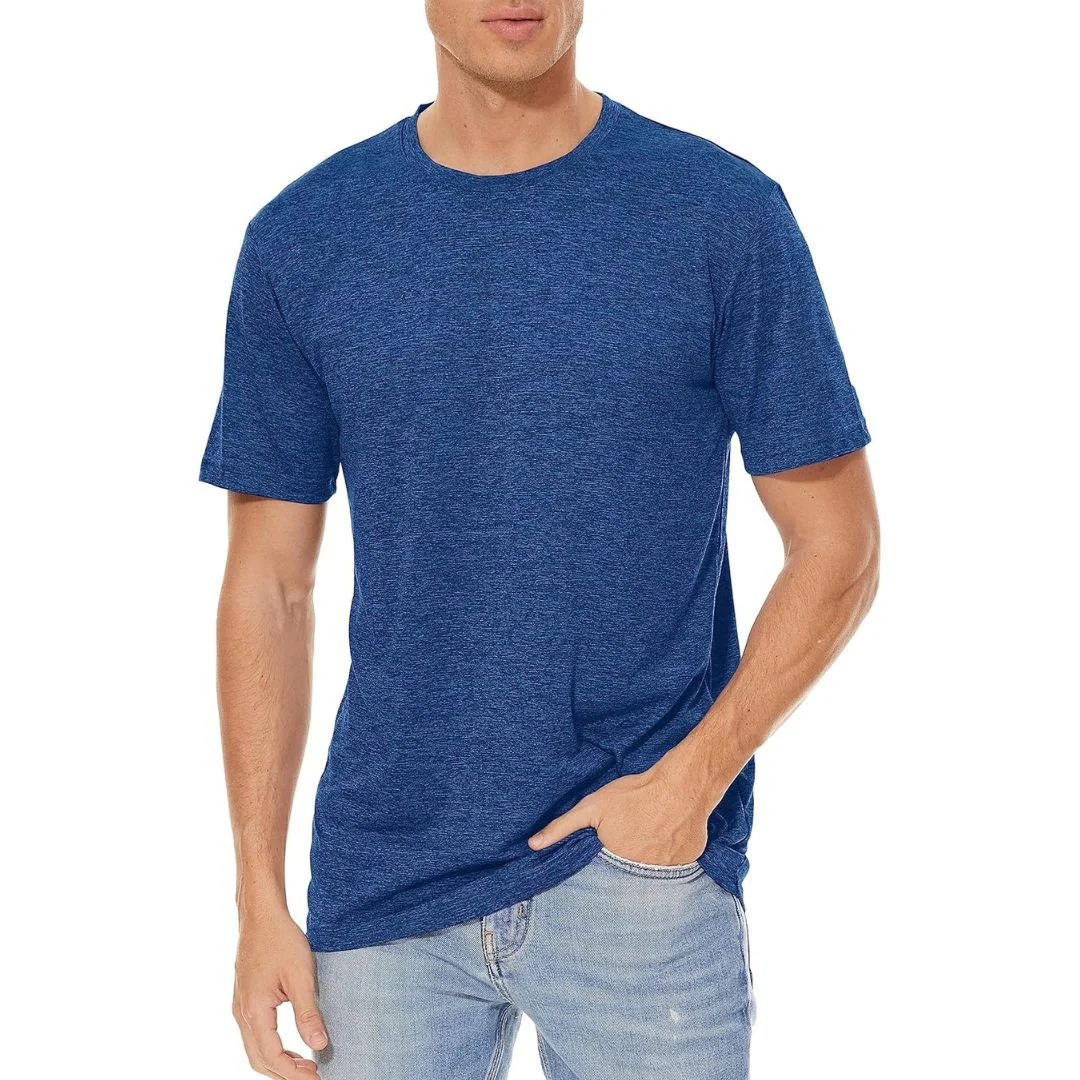 Men's Quick-Dry Solid Round Neck T-shirt