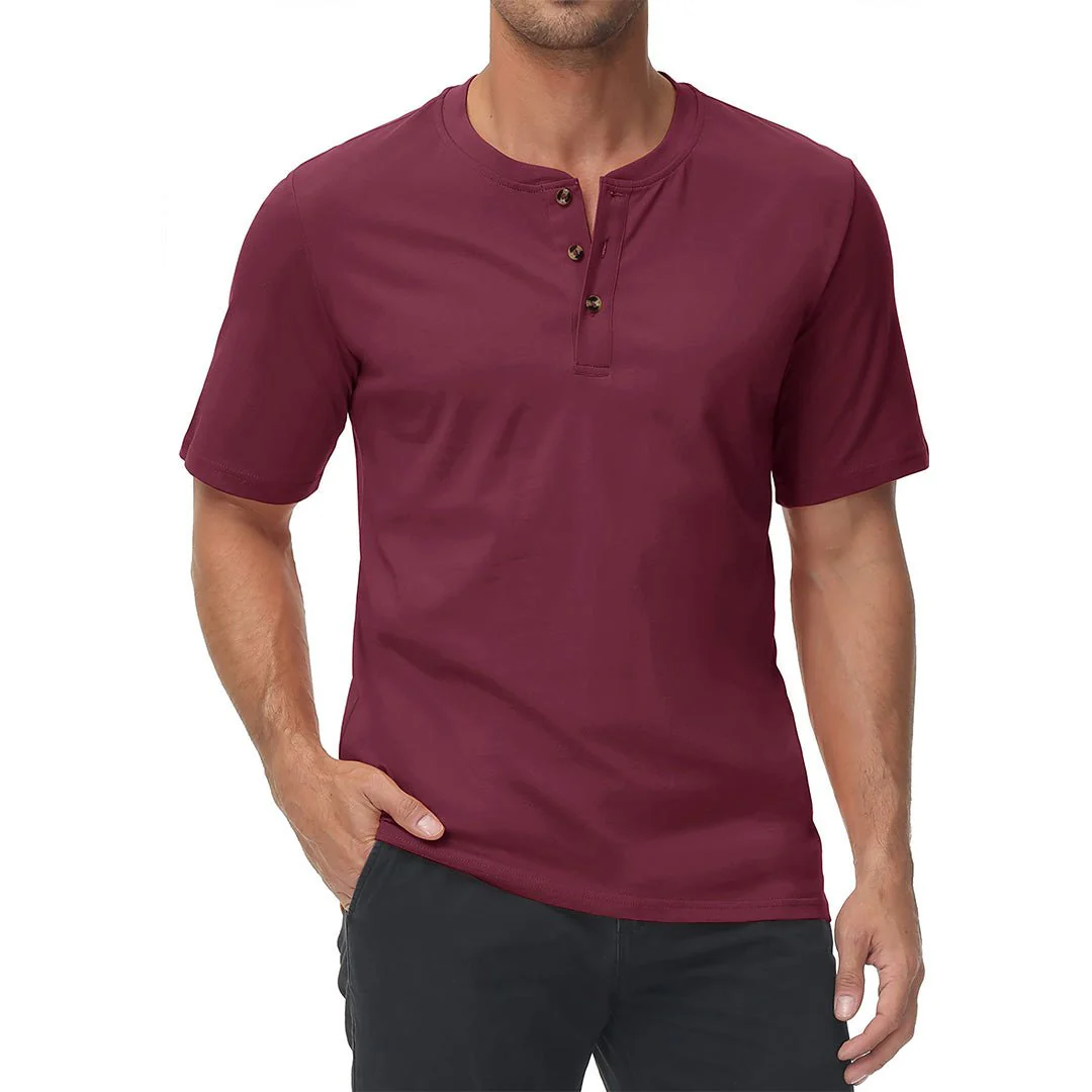 Men's Casual Cotton Henley Shirts