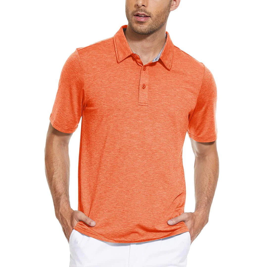 Men's Casual Polo Golf Shirts Quick Dry 3 Buttons