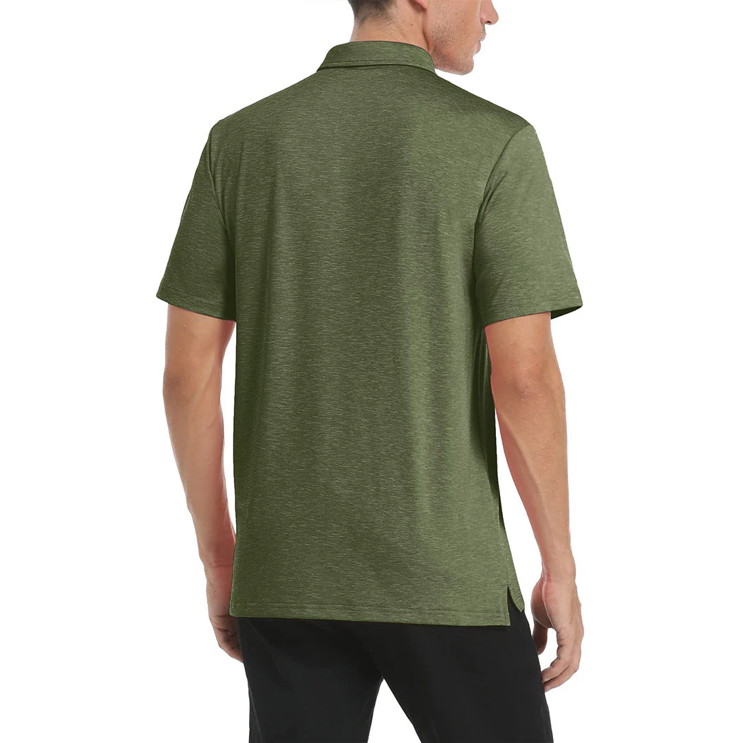 Men's Polo Quick Dry 3 Buttons T-Shirt with Pockets