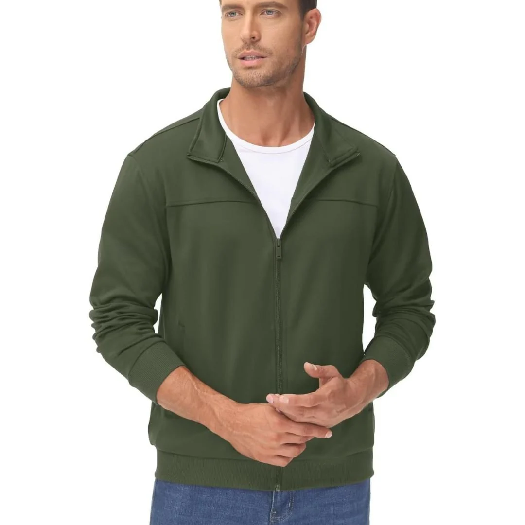 Men's Track Lightweight Full Zip Up Stand Collar Jacket
