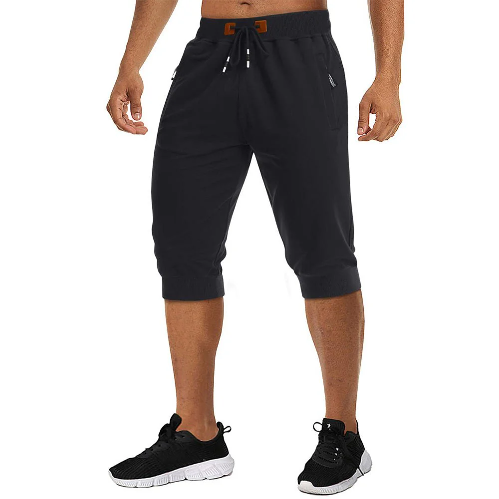 Men's Running Shorts Drawstring Capri Pants
