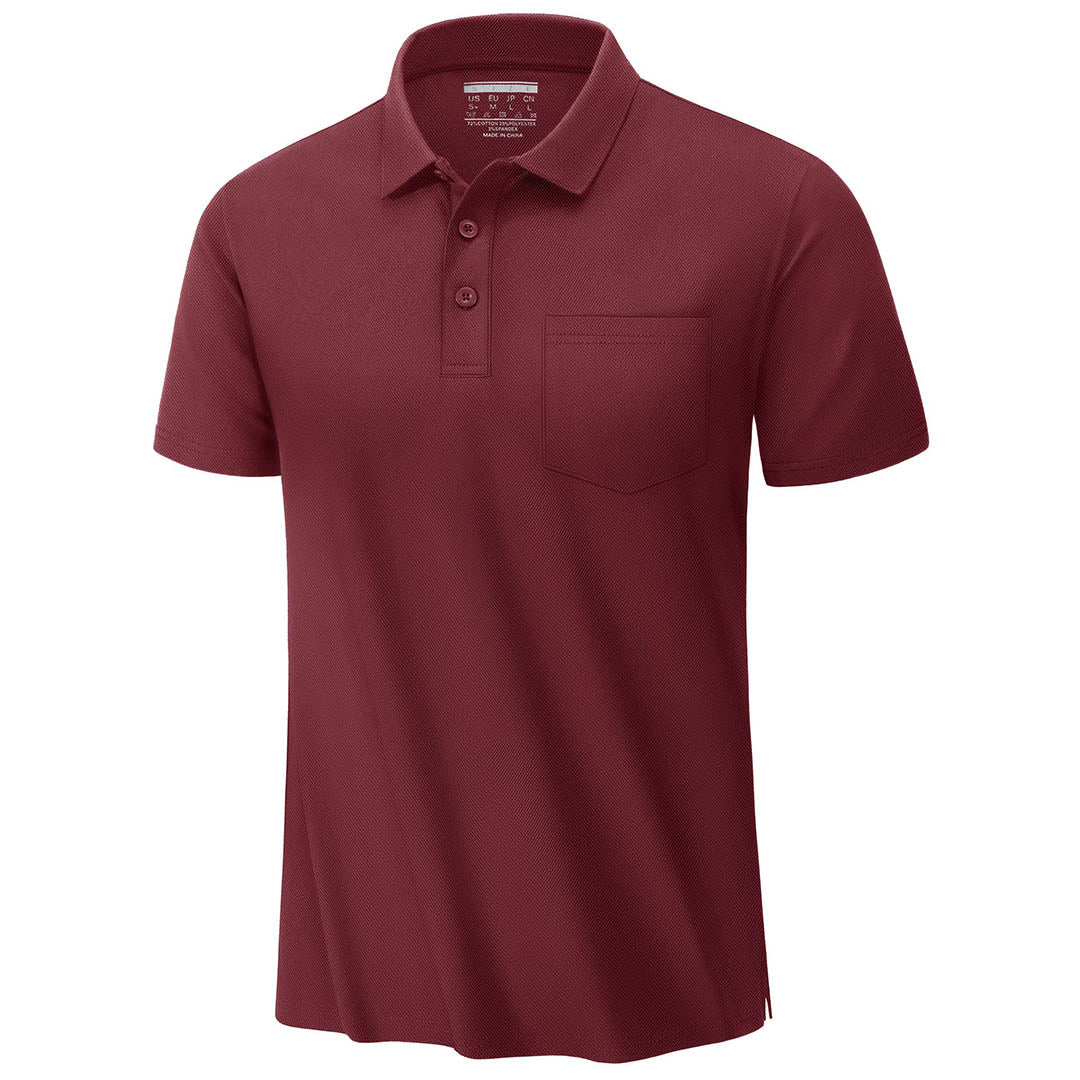 Men's Moisture Wicking Golf Polo Shirts with Pocket