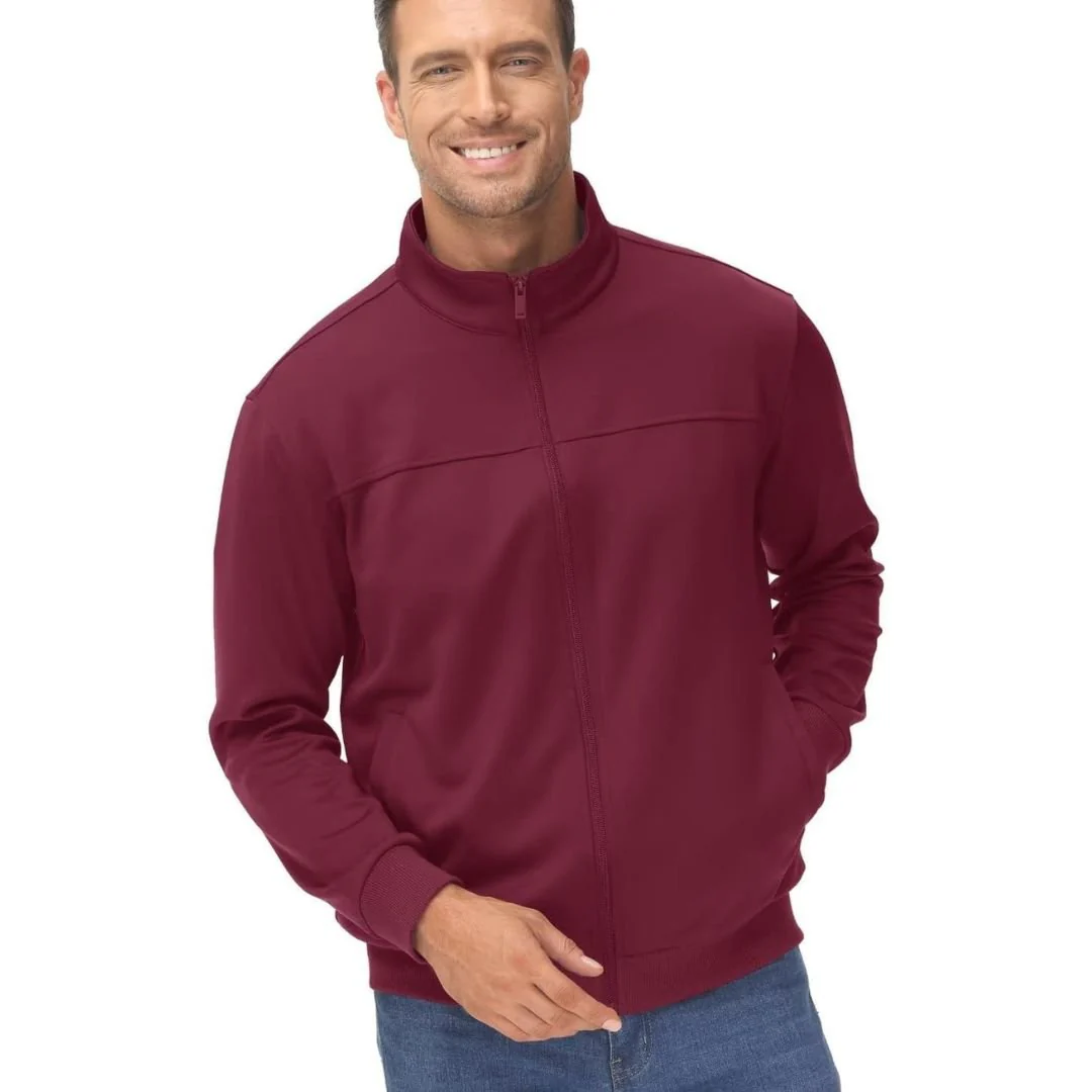 Men's Track Lightweight Full Zip Up Stand Collar Jacket