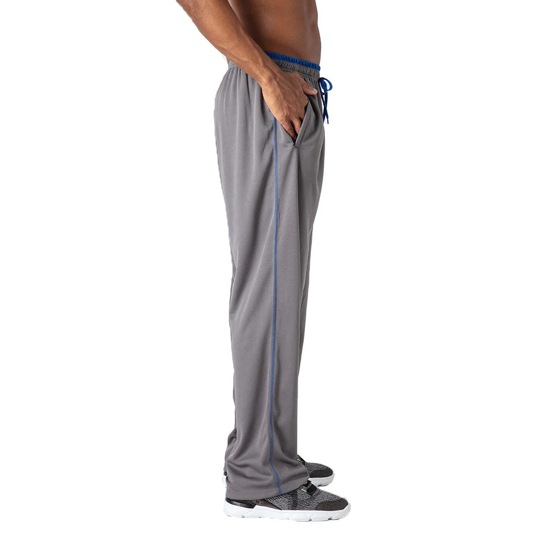 Men's Casual Open Bottom Mesh Sweatpants with Pockets