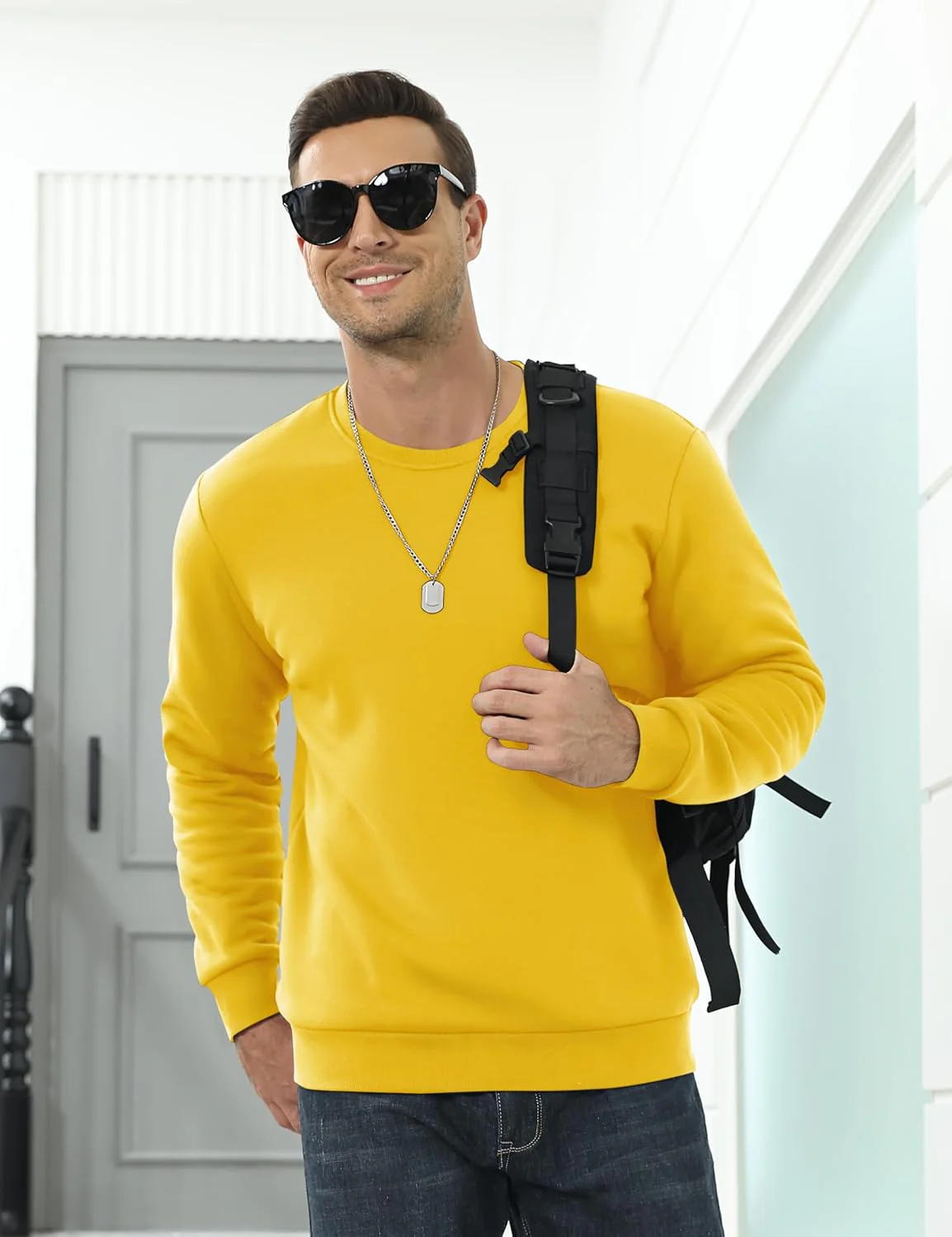 Men's Uncw Sweatshirts Vintage Crewneck Winter Active Warm Outdoor