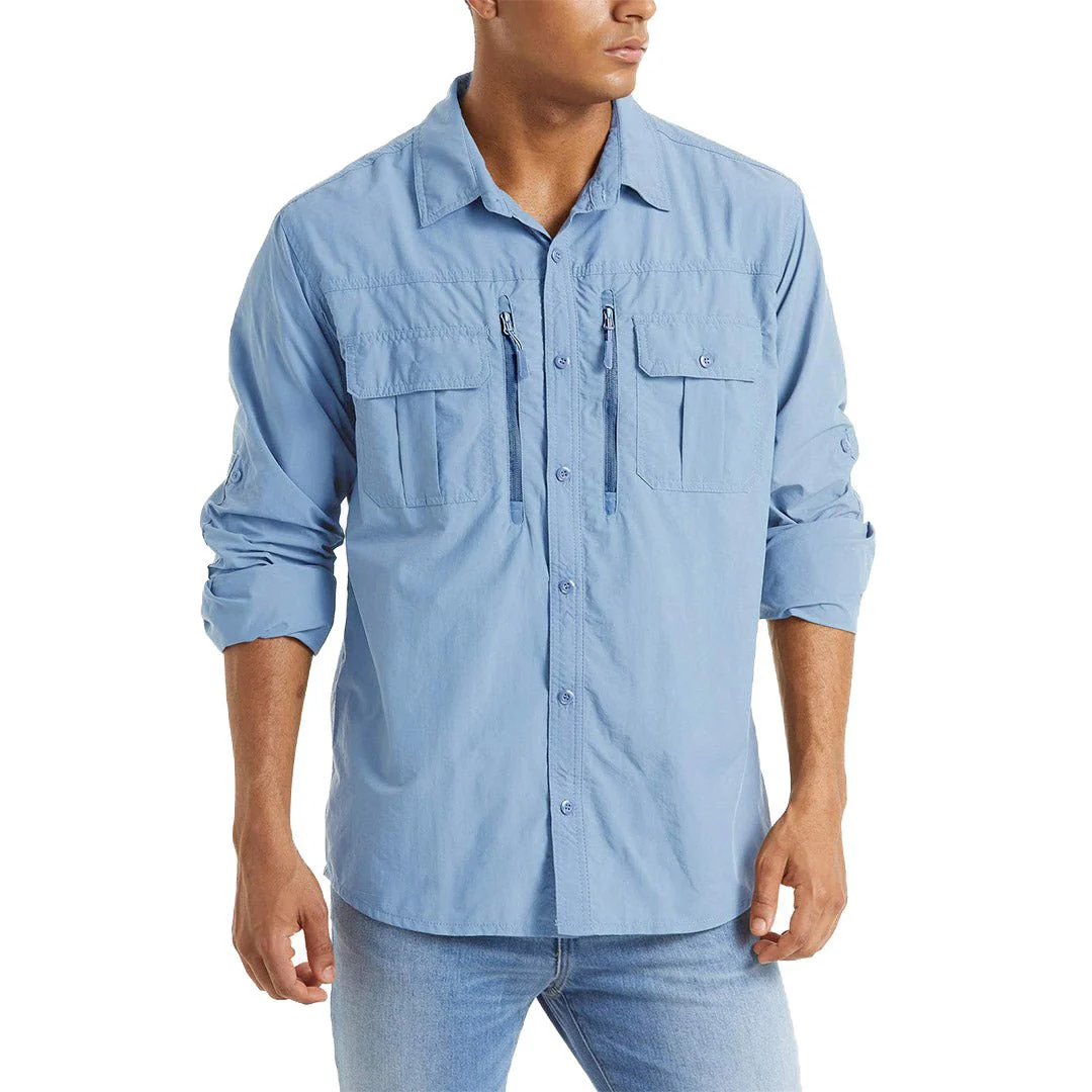 Men's Tactical Sun Protective Button-Down Long Sleeve Shirt