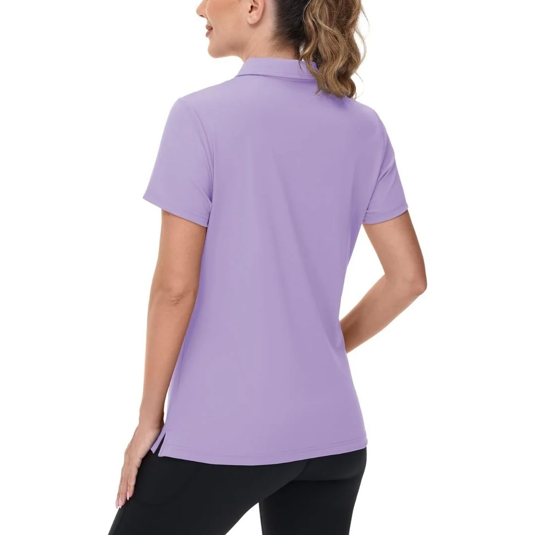 Womens V Neck Quick Dry UPF 50+ Golf Polo Shirt