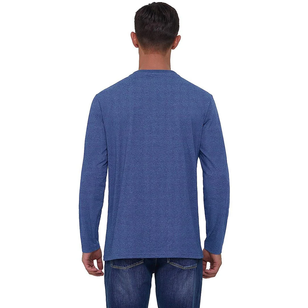 Men's Cotton Solid Color Classic Casual Long Sleeve T-shirt