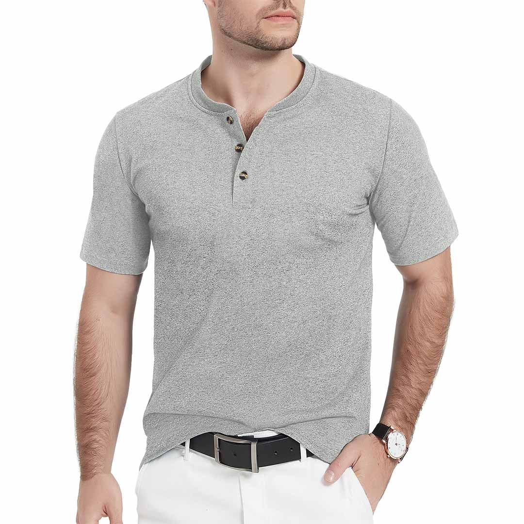 Men's Casual Cotton Henley Shirts
