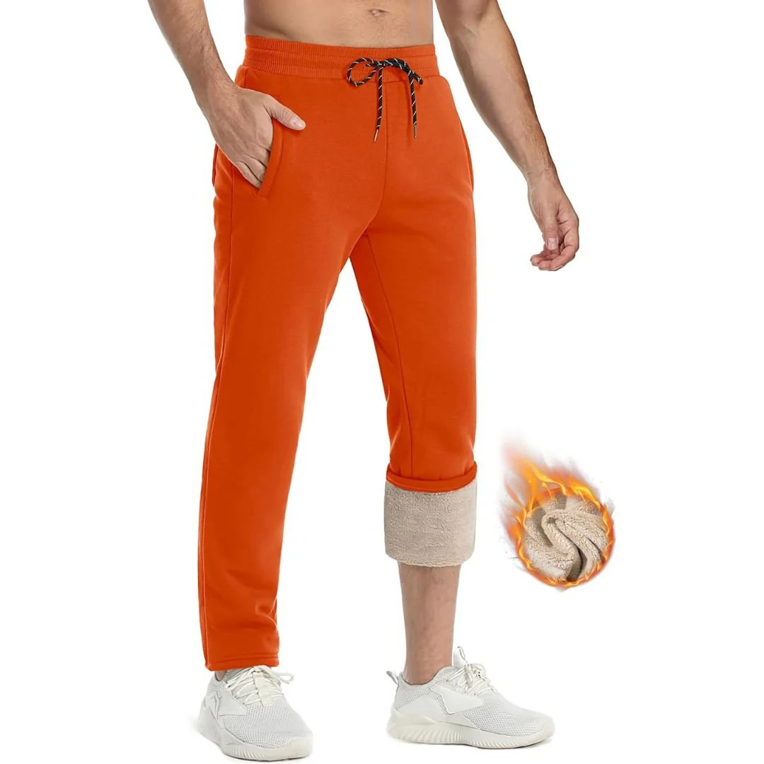 Men's Winter Fleece Sherpa Lined Sweatpants Thicken Warm Jogger Pants