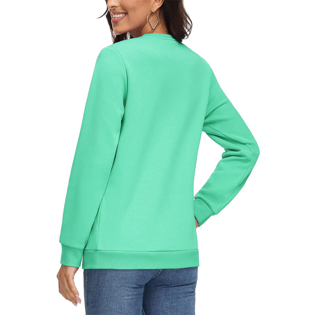 Women's Fleece-Lined Crewneck Casual Sweatshirts