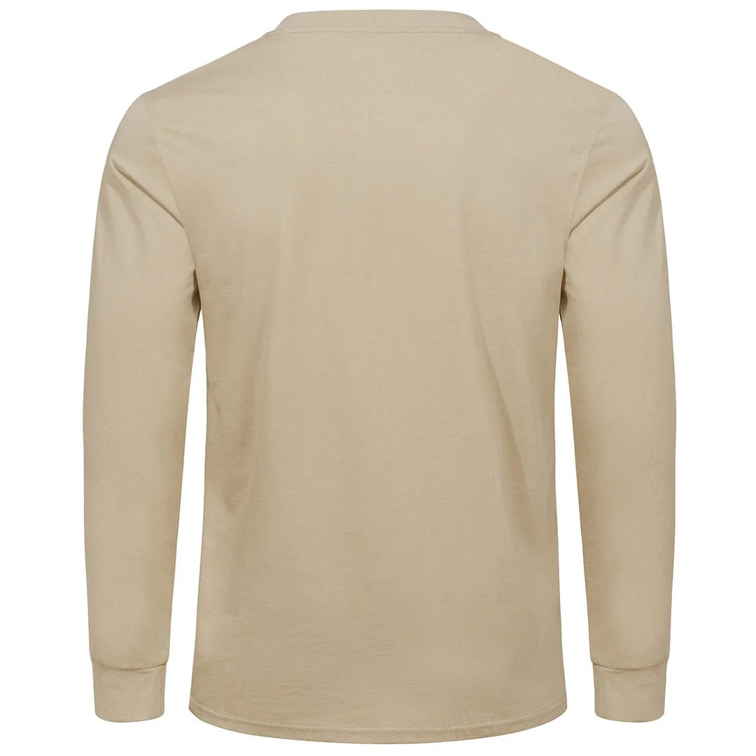 Men's Cotton Henley Moisture Wicking Casual Shirts Long Sleeve