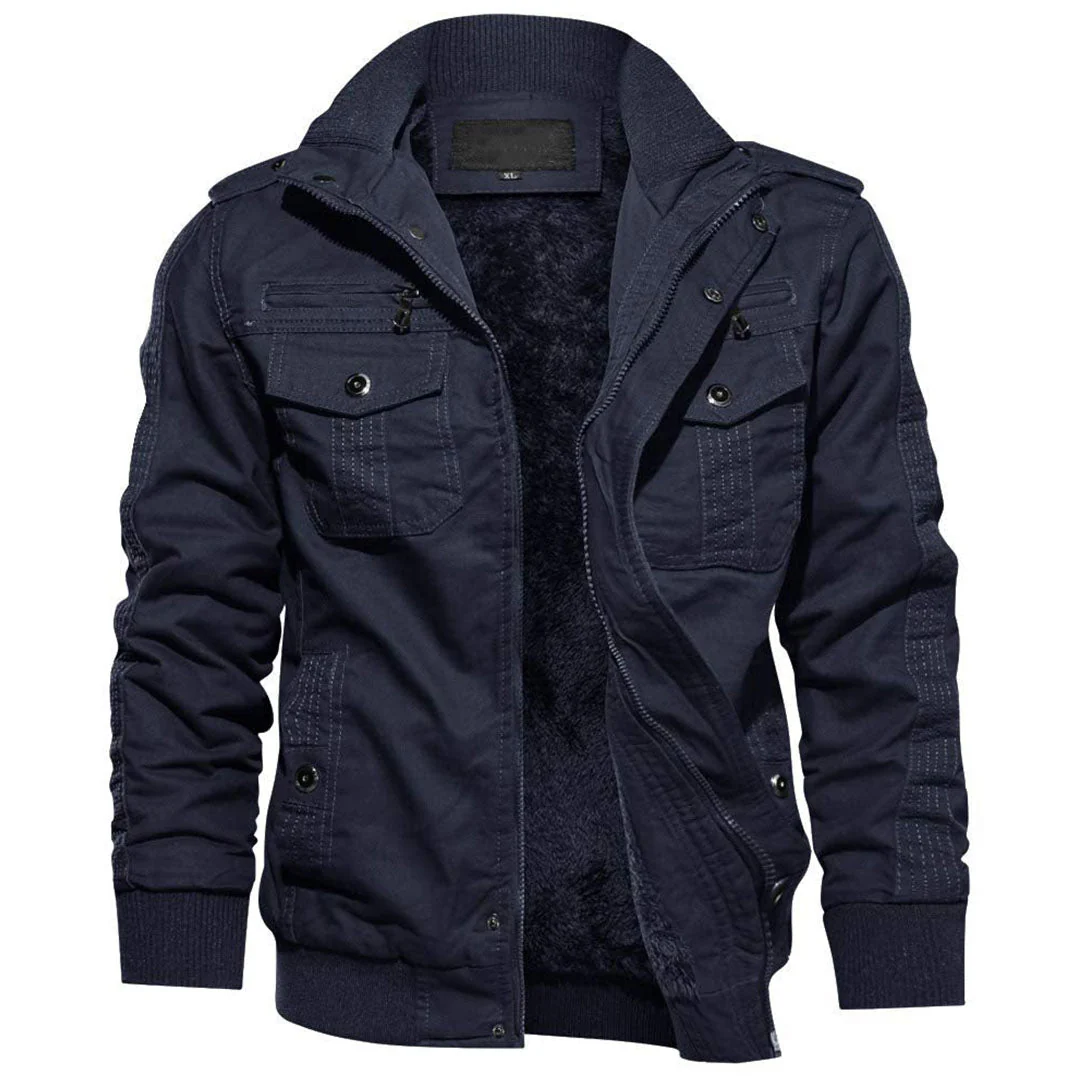 Men's Fleece Lined Tactical Bomber Jacket