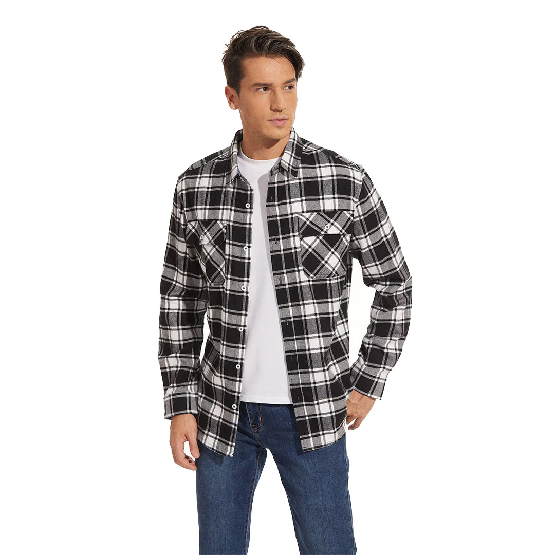 Men's Flannel Tesla Plaid Shirts Long Sleeve