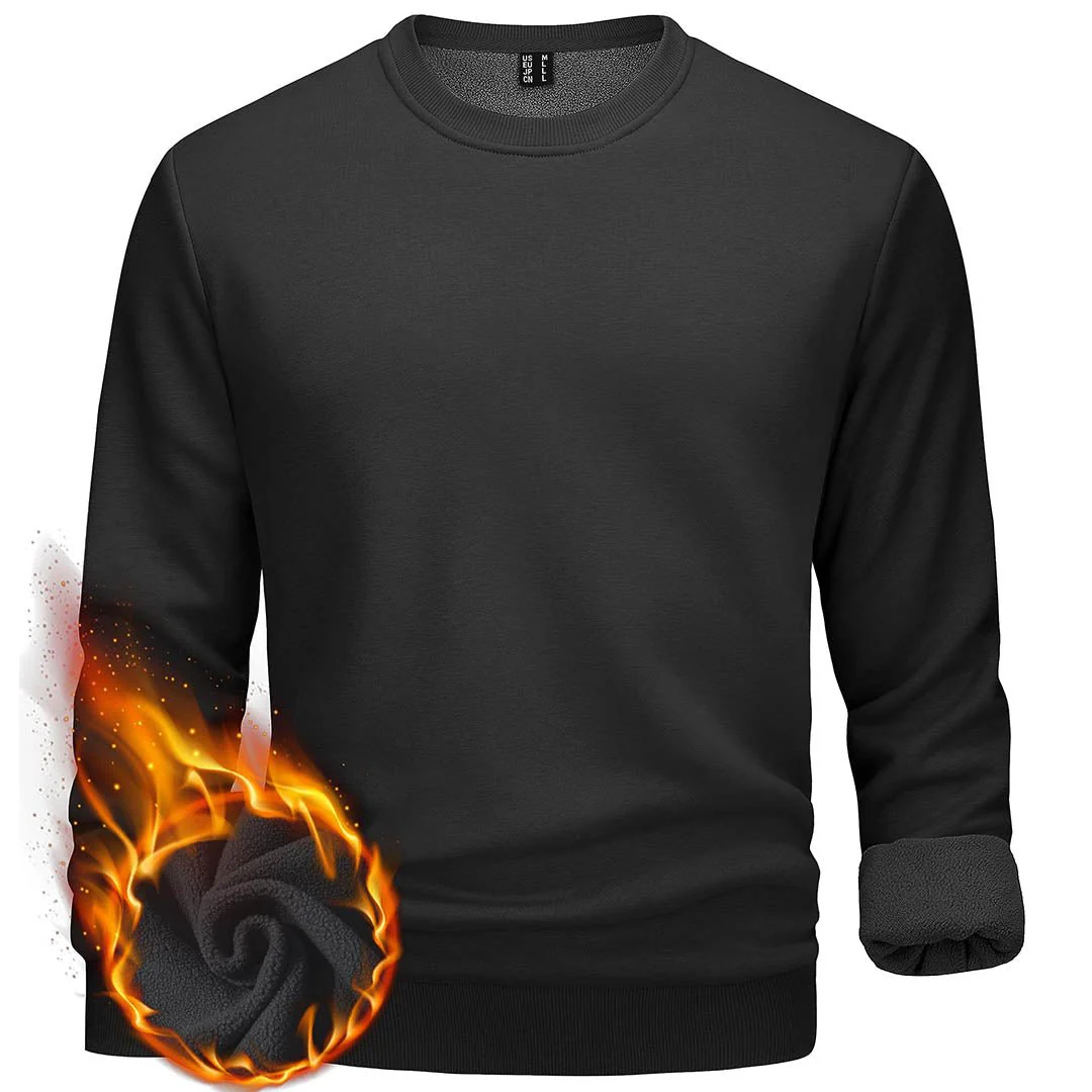 Men's Casual Crewneck Fleece Pullover Sweatshirts
