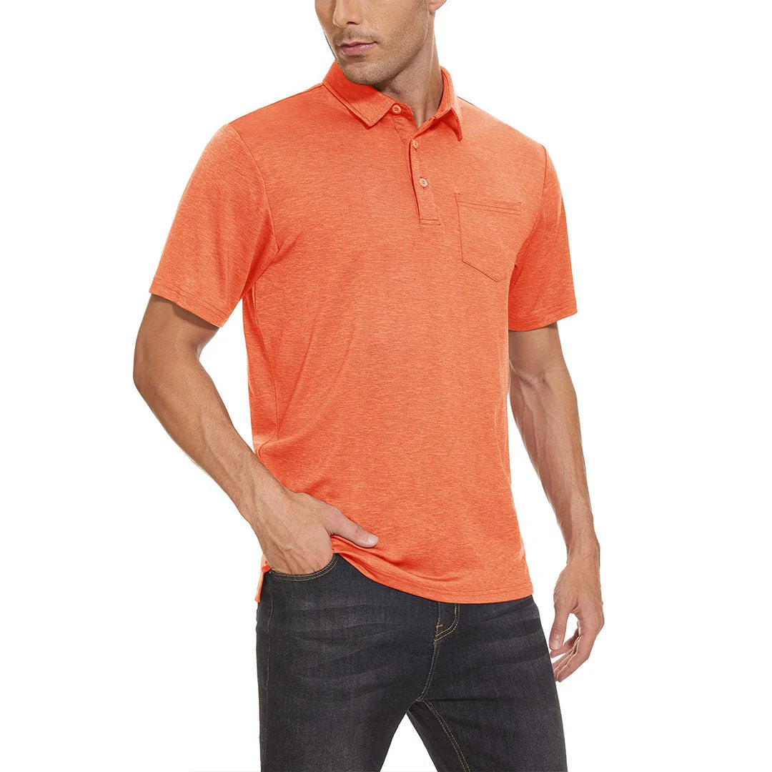 Men's Polo Quick Dry 3 Buttons T-Shirt with Pockets
