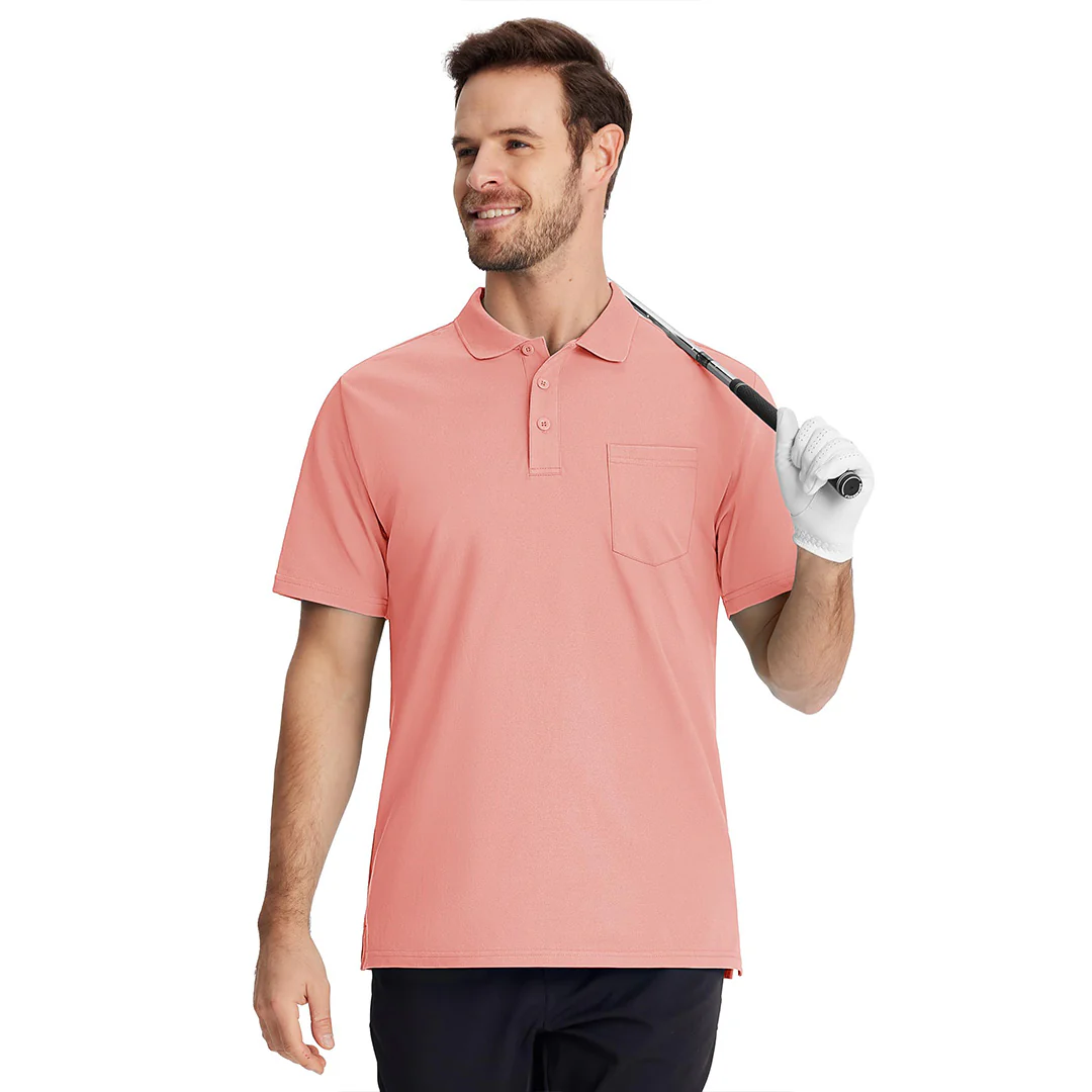 Men's Moisture Wicking Golf Polo Shirts with Pocket