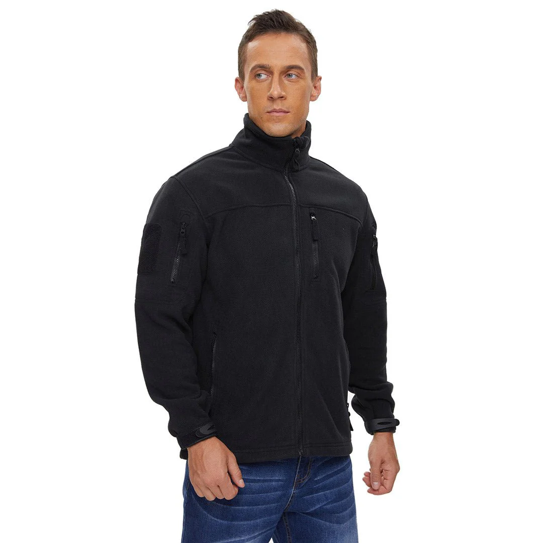Men's Tactical Fleece Jackets Full Zip Coat with Multi Pockets
