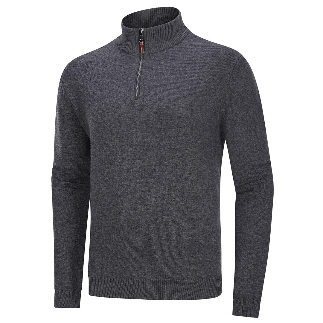 Men's Quarter-Zip Sweater Casual Pullover Knitted Jumper