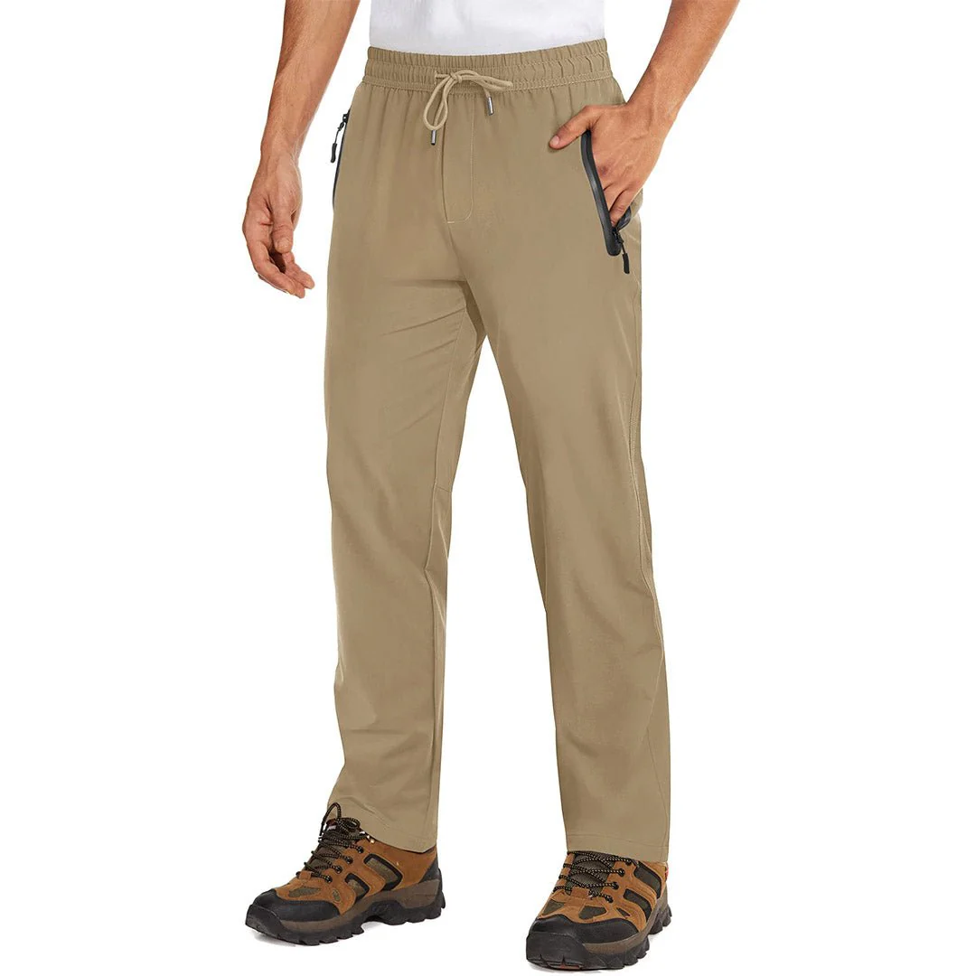 Men's Lightweight Hiking Pants Quick Dry Running Sweatpants With Zipper Pockets
