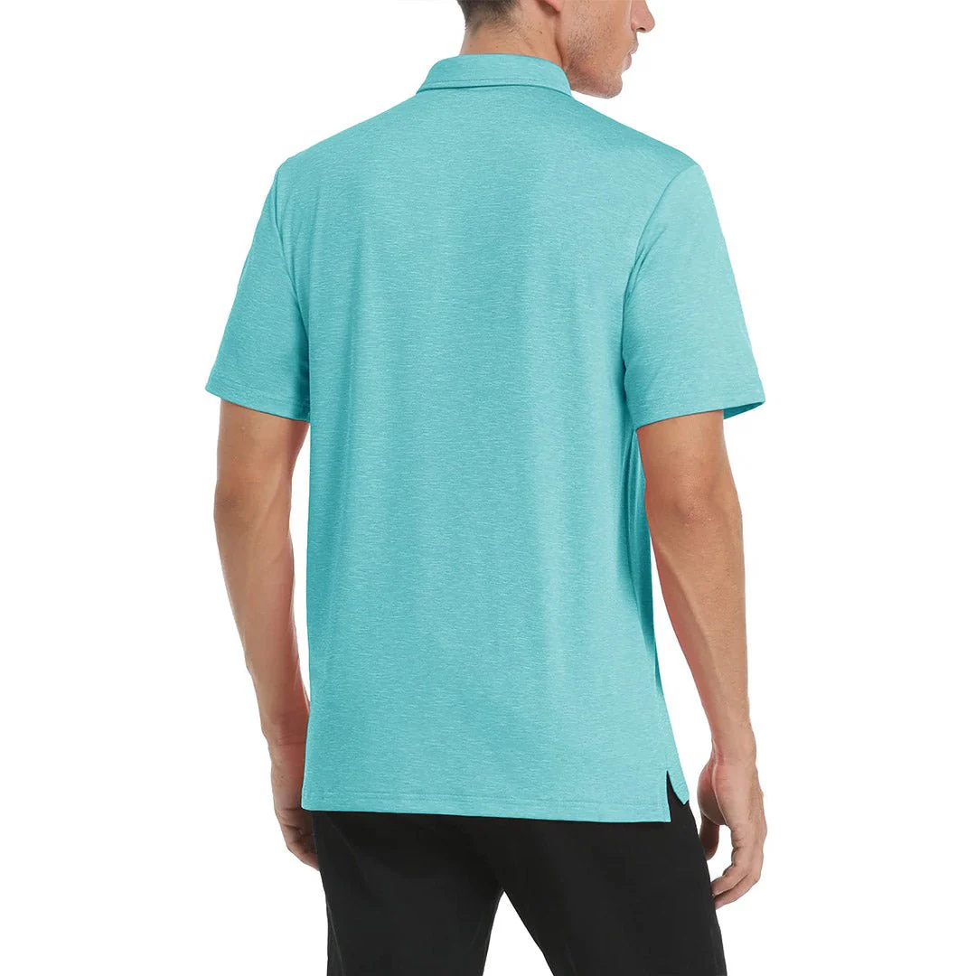 Men's Polo Quick Dry 3 Buttons T-Shirt with Pockets