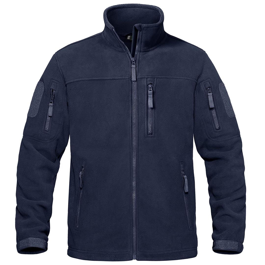 Men's Tactical Fleece Jackets Full Zip Coat with Multi Pockets
