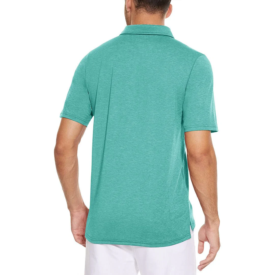 Men's Casual Polo Golf Shirts Quick Dry 3 Buttons