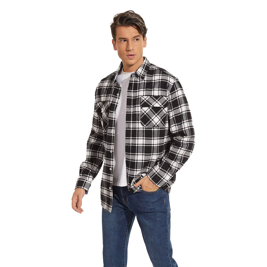 Men's Flannel Tesla Plaid Shirts Long Sleeve