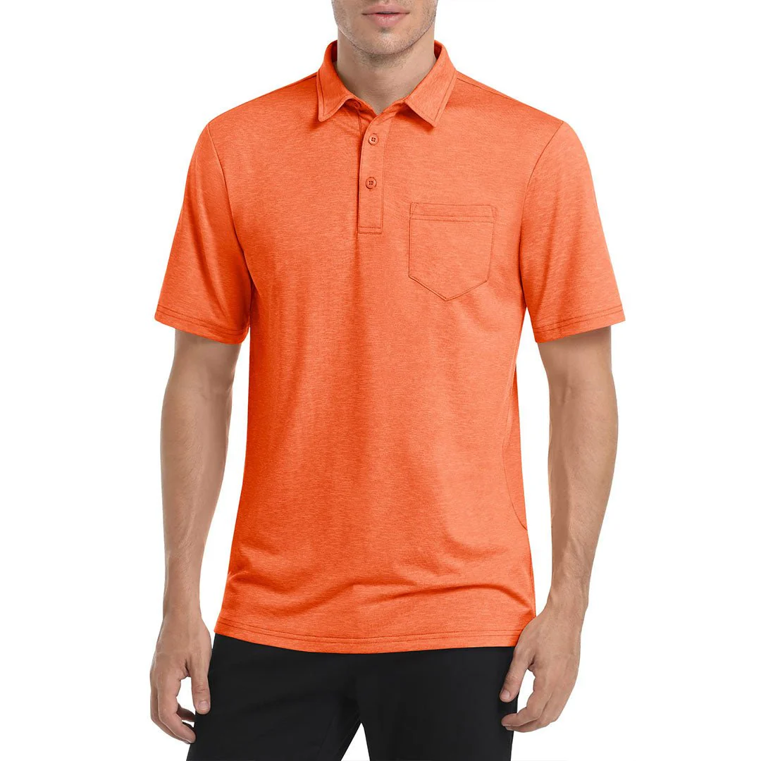 Men's Polo Quick Dry 3 Buttons T-Shirt with Pockets