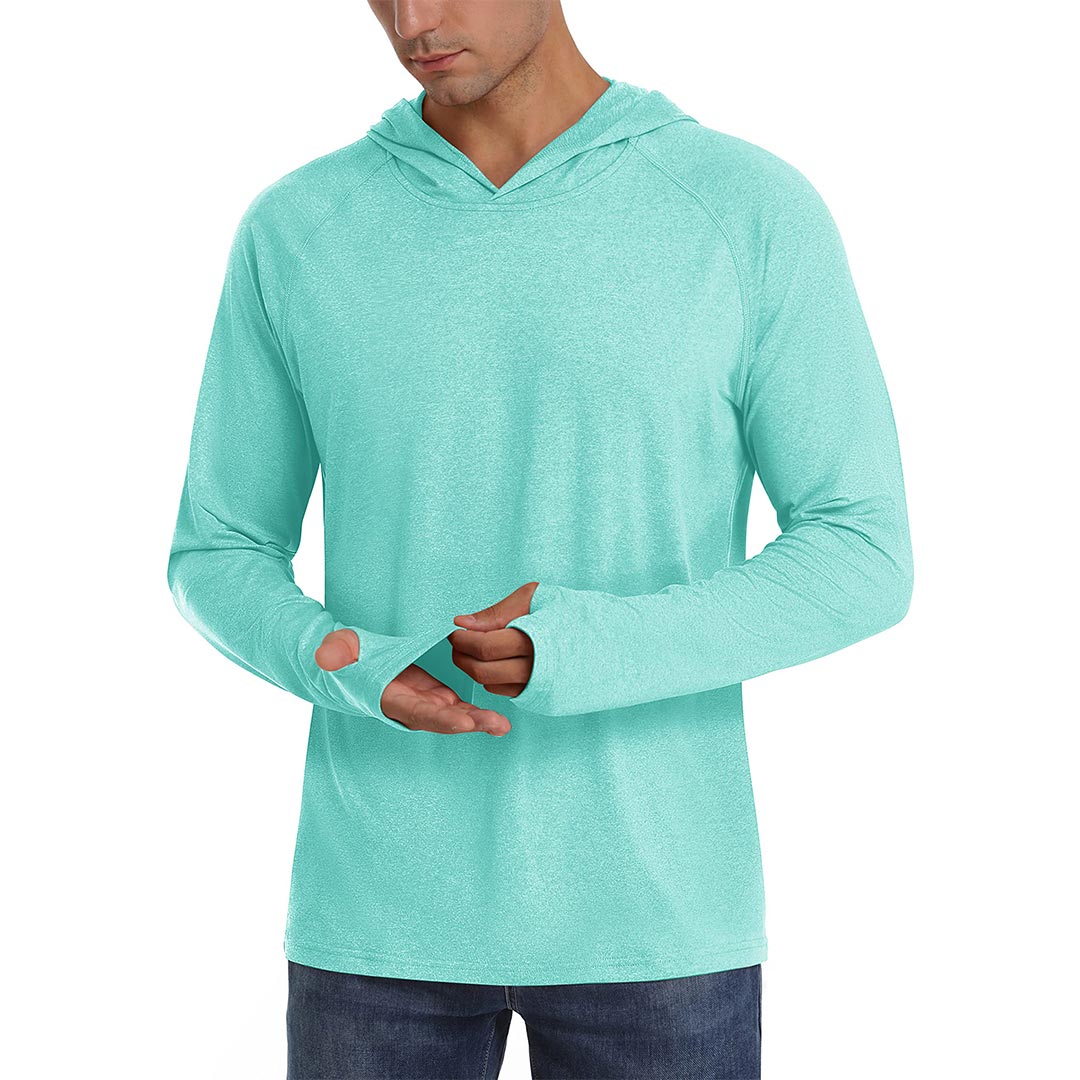 Men's UPF 50+ Sun Protection Hoodies with Thumb Holes