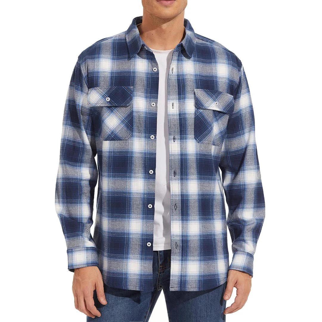 Men's Flannel Tesla Plaid Shirts Long Sleeve