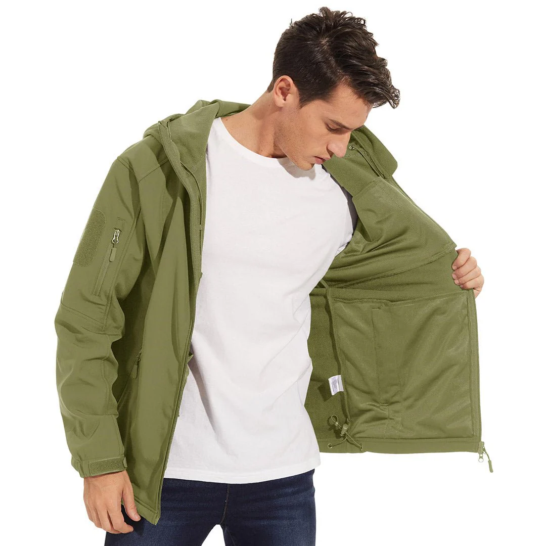 Men's Tactical Jacket with Hood Softshell Coat