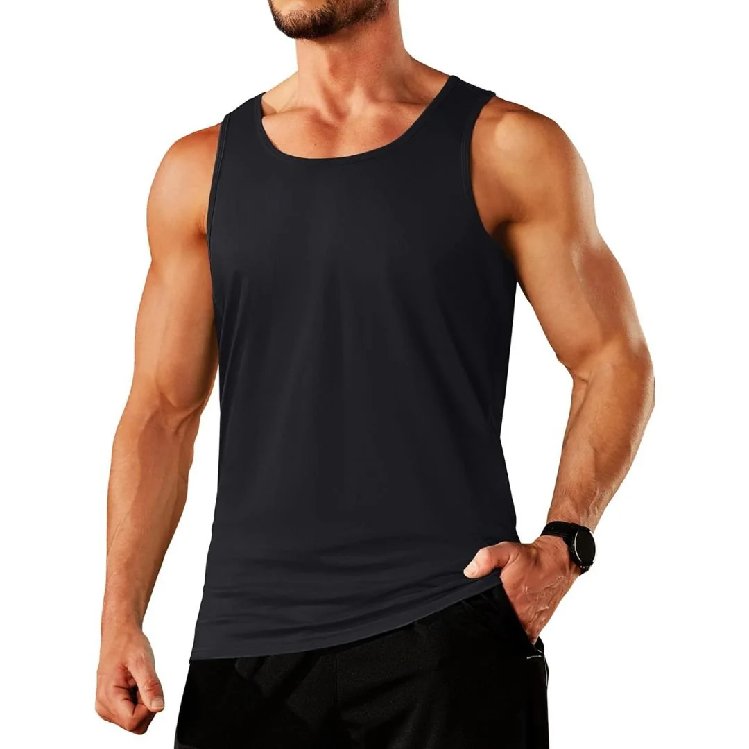Men's Cotton Moisture Wicking Sleeveless Gym Tank Top