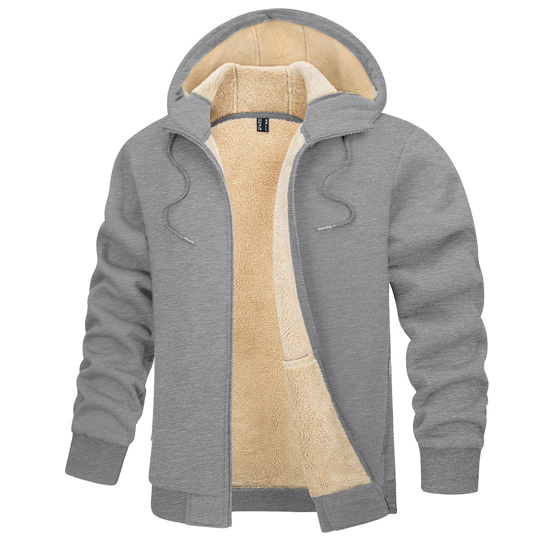 Men's Fleece Hoodie Jacket Windproof Winter Coats