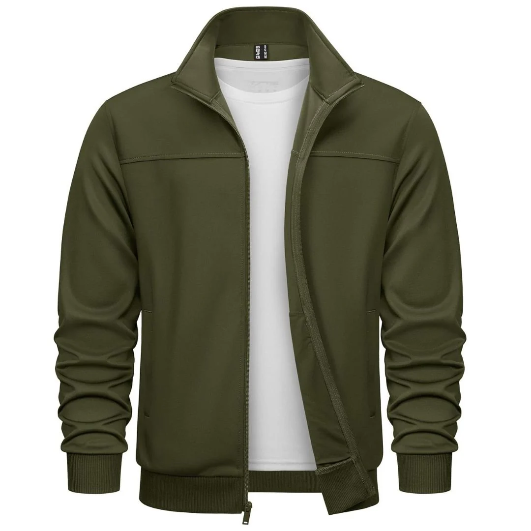 Men's Track Lightweight Full Zip Up Stand Collar Jacket