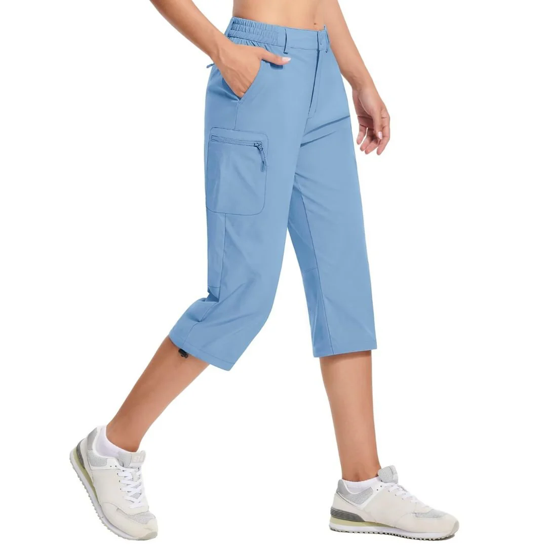 Women's Hiking Pants Cargo Capris Lightweight Stretch Water Resistant Joggers