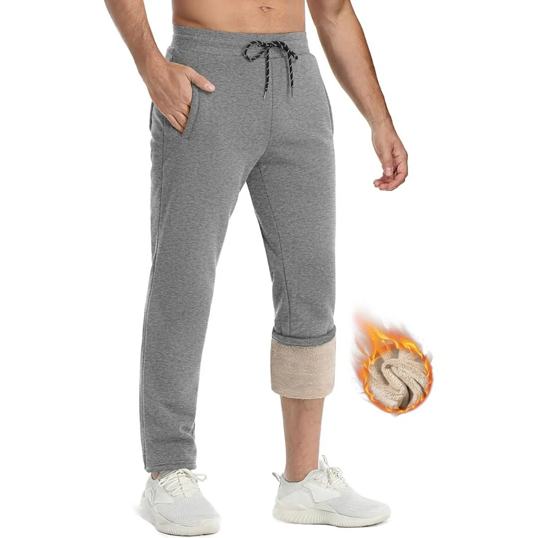 Men's Winter Fleece Sherpa Lined Sweatpants Thicken Warm Jogger Pants