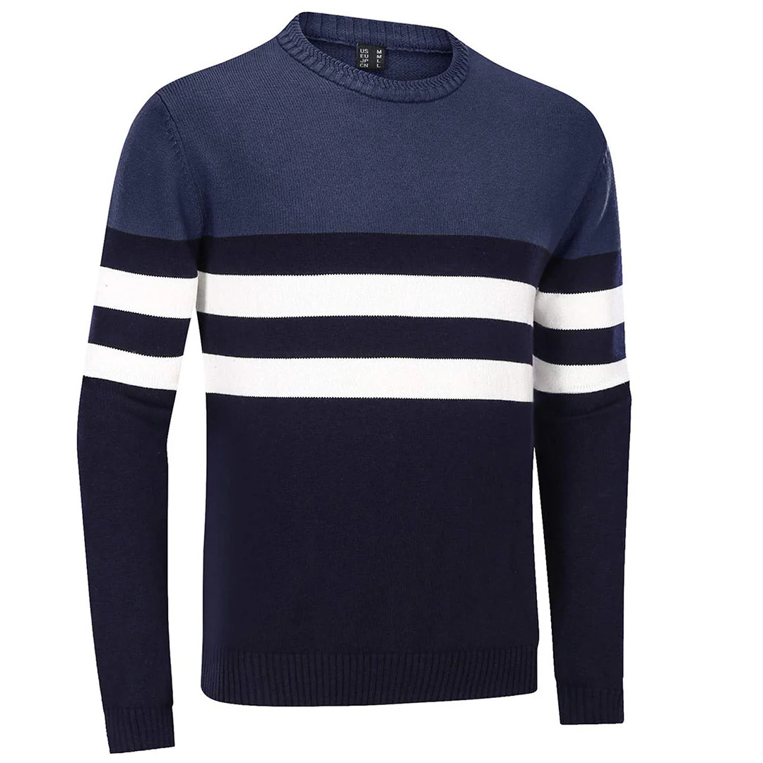 Men's Sweater Crewneck Classic Pullover Striped