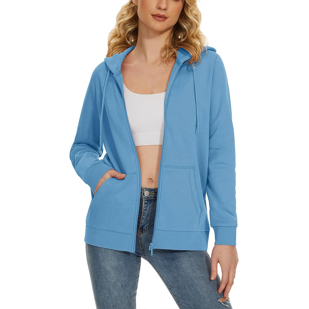 Women's Casual Lightweight  Fleece Hoodies Sportswear Jacket