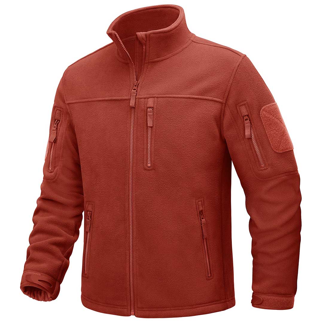 Men's Tactical Fleece Jackets Full Zip Coat with Multi Pockets
