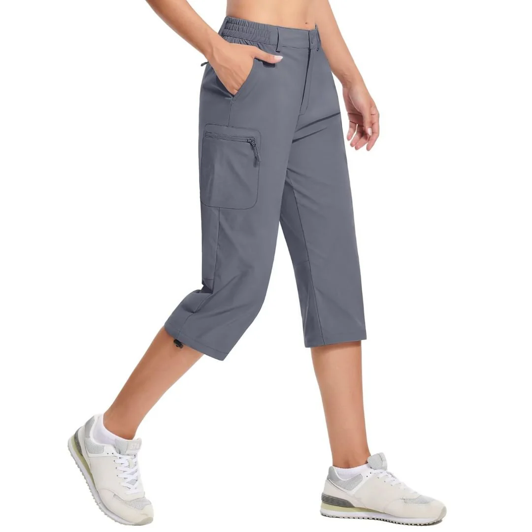 Women's Hiking Pants Cargo Capris Lightweight Stretch Water Resistant Joggers