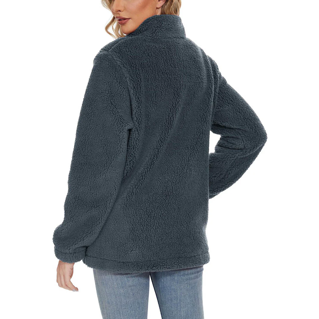 Women's Sherpa Fleece Full Zip Fuzzy Jackets