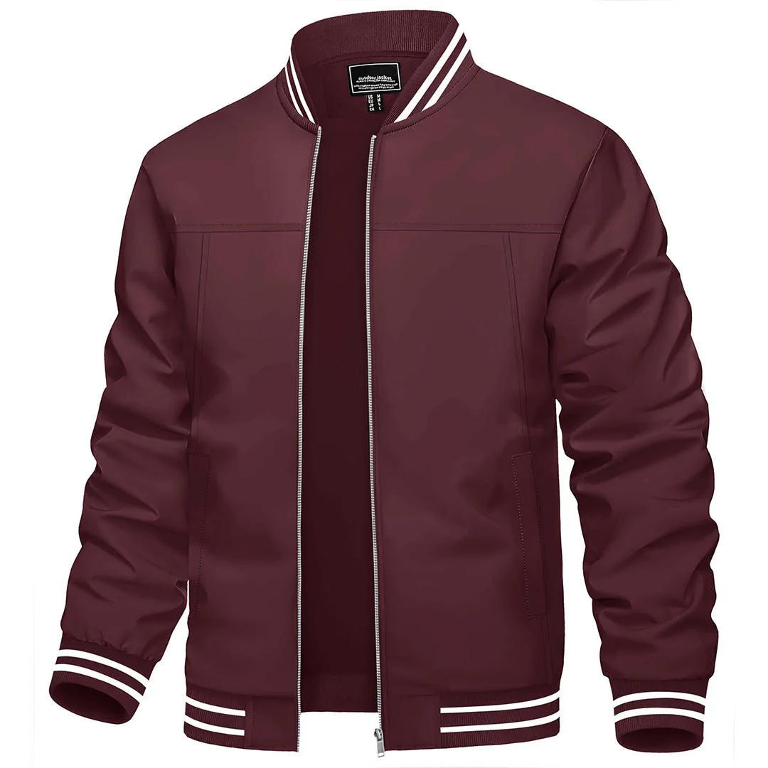 Men's Lightweight Windbreaker Full-Zip Bomber Jackets