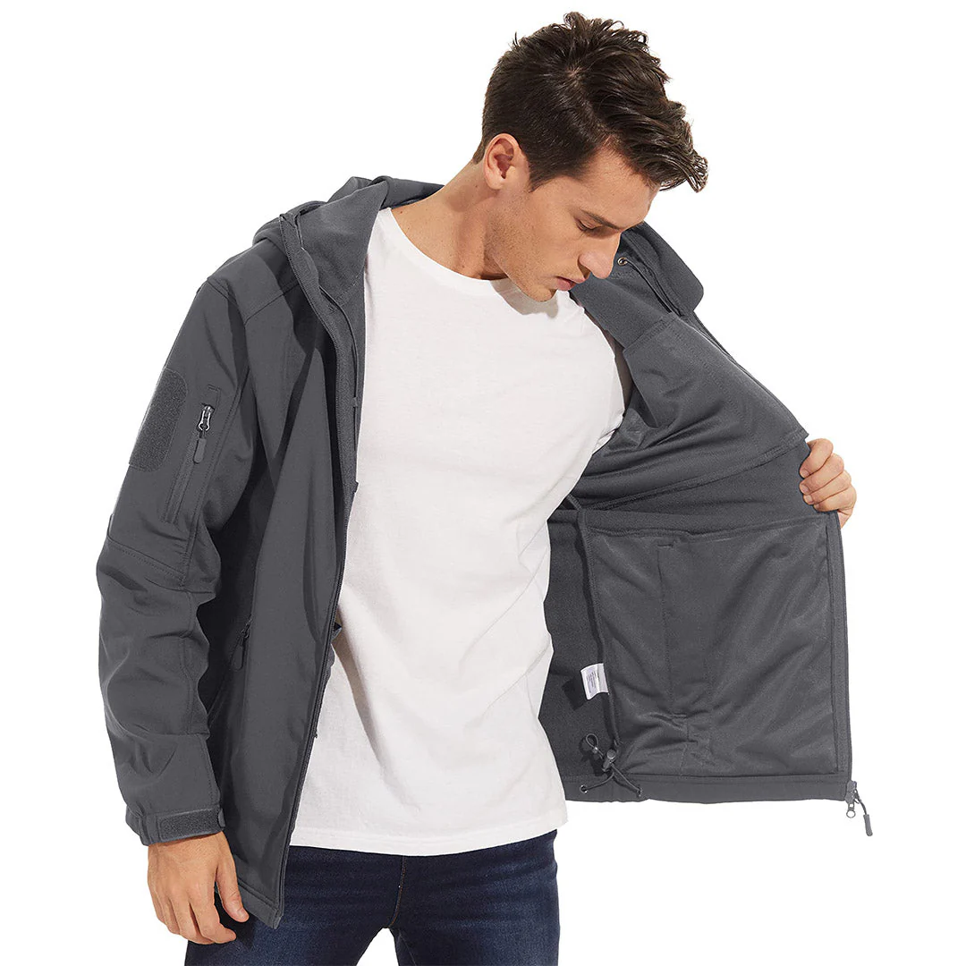 Men's Tactical Jacket with Hood Softshell Coat
