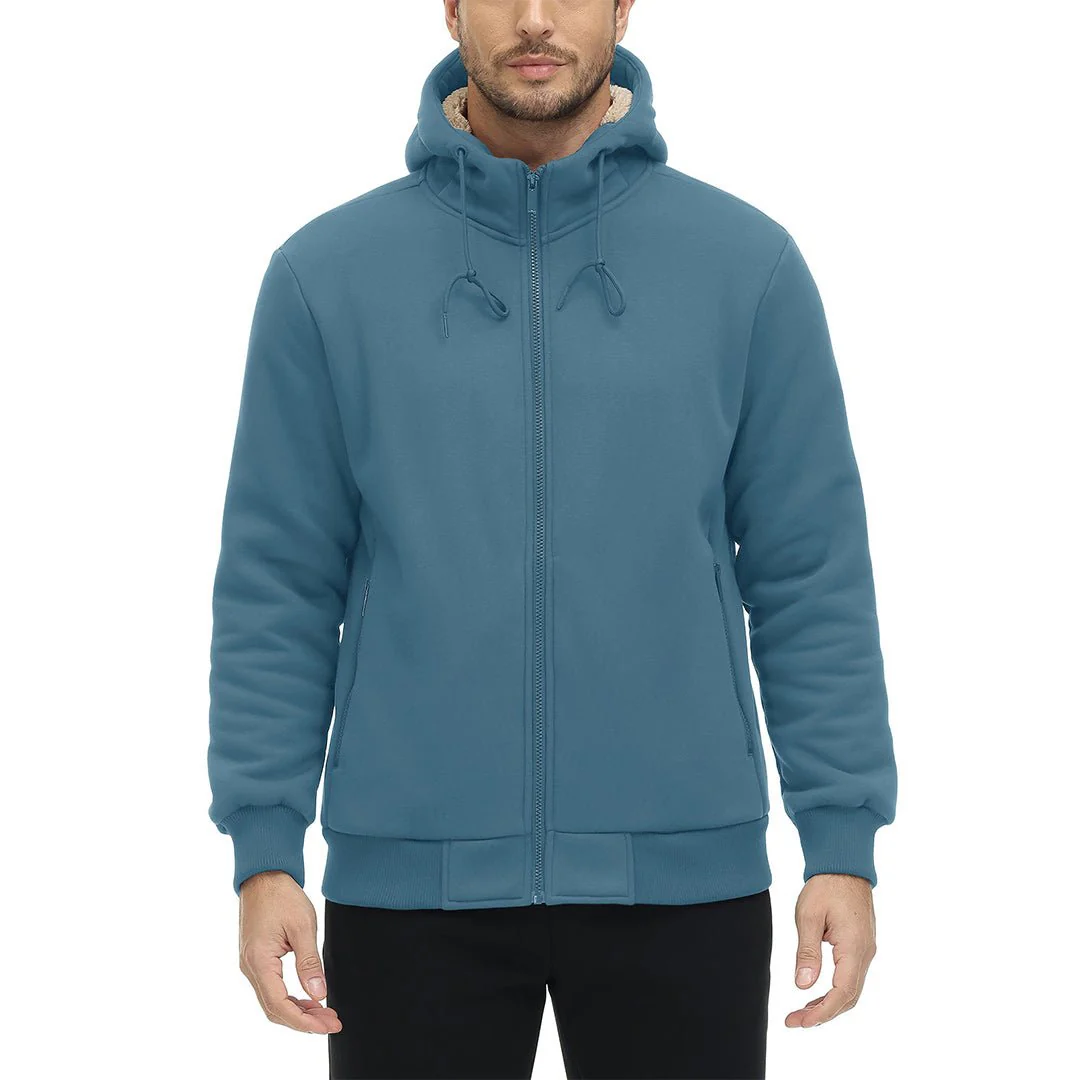 Men's Fleece Hoodie Jacket Windproof Winter Coats