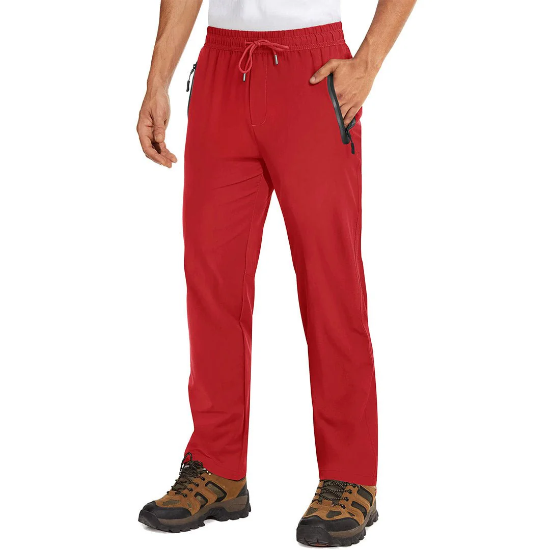 Men's Lightweight Hiking Pants Quick Dry Running Sweatpants With Zipper Pockets