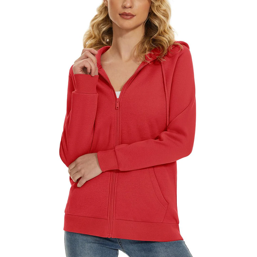 Women's Casual Lightweight  Fleece Hoodies Sportswear Jacket