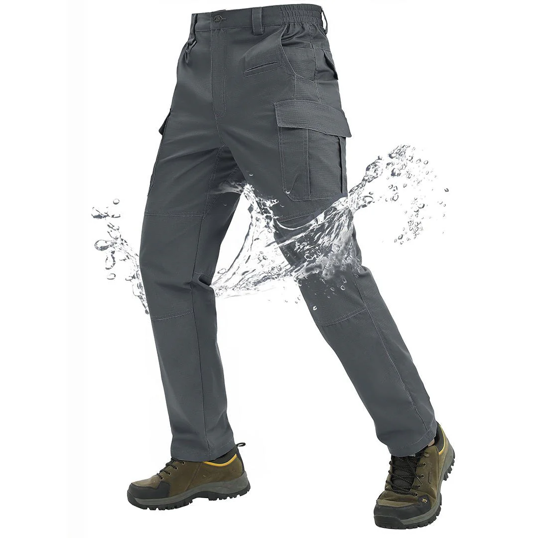 Men's 9 Pockets Ripstop Water Repellent Tactical Pants
